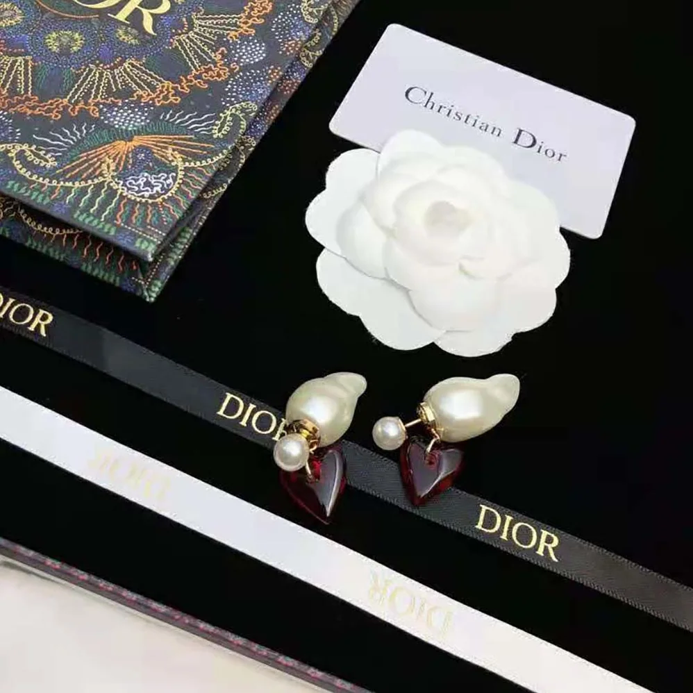 Dior Clair D Lune Brooch White Resin Pearls and White Crystals for Women