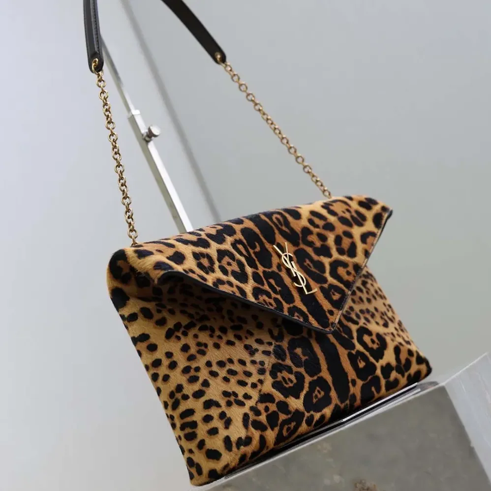 Saint Laurent YSL Cassandre Pouch On Chain In Pony Hair Leather 29cm for Women Saint Laurent YSL Cassandre Pouch On Chain In Pony Hair Leather 29cm for Women