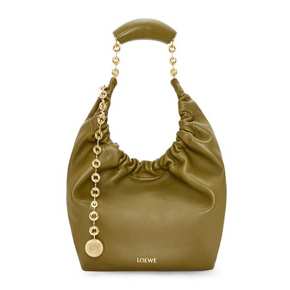 Loewe Small Squeeze Bag in Nappa Lambskin for Women in Dark Green