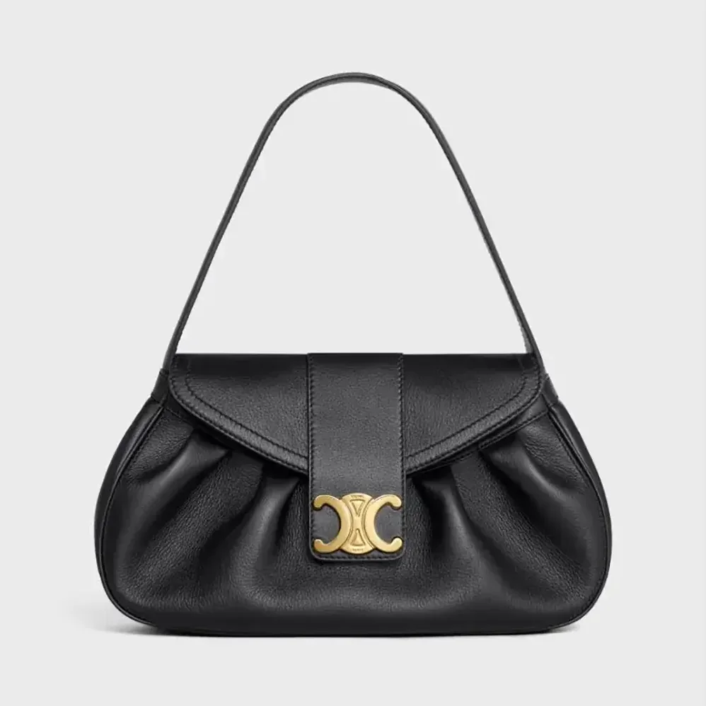 Celine Medium Polly Bag in Supple Calfskin-Black 115633FDU.38NO for Women Celine Medium Polly Bag in Supple Calfskin-Black 115633FDU.38NO for Women