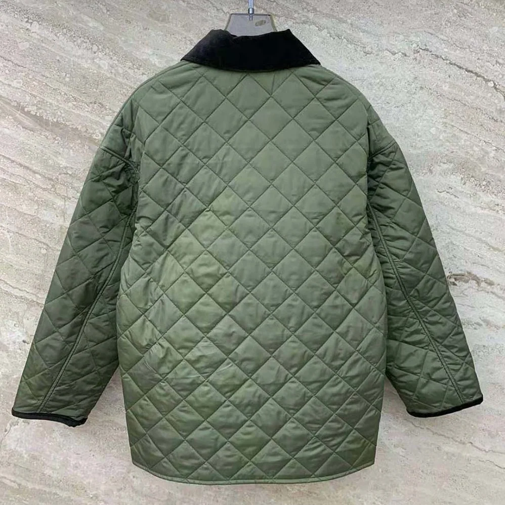 Prada Light Re-Nylon Jacket with Enameled Metal Triangle Logo for Women in Dark Green
