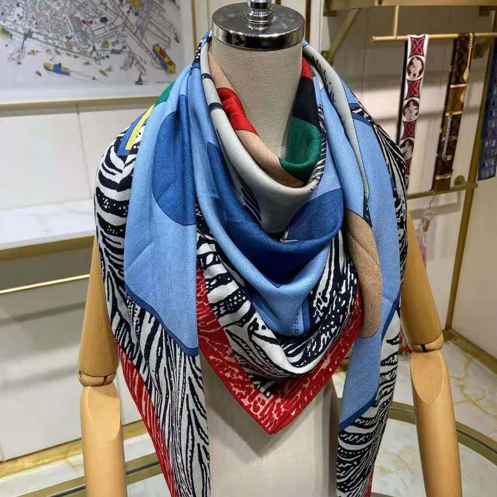 Hermes Cavalier En Formes Scarf 90 for Women in Blue