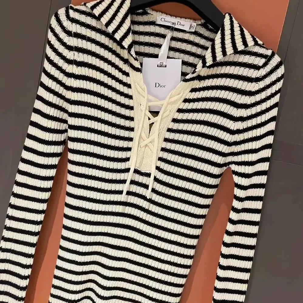 Dior Dioriviera Sweater Ecru Cotton Ribbed Knit for Women
