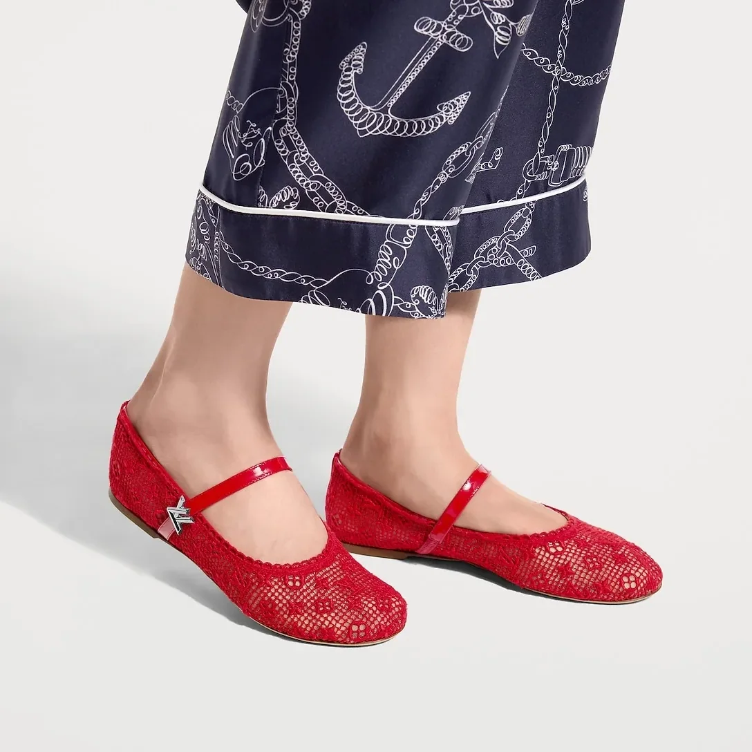 Louis Vuitton Romy Flat Ballerinas Red 1AK262 Louis Vuitton Romy Flat Ballerinas Red 1AK262