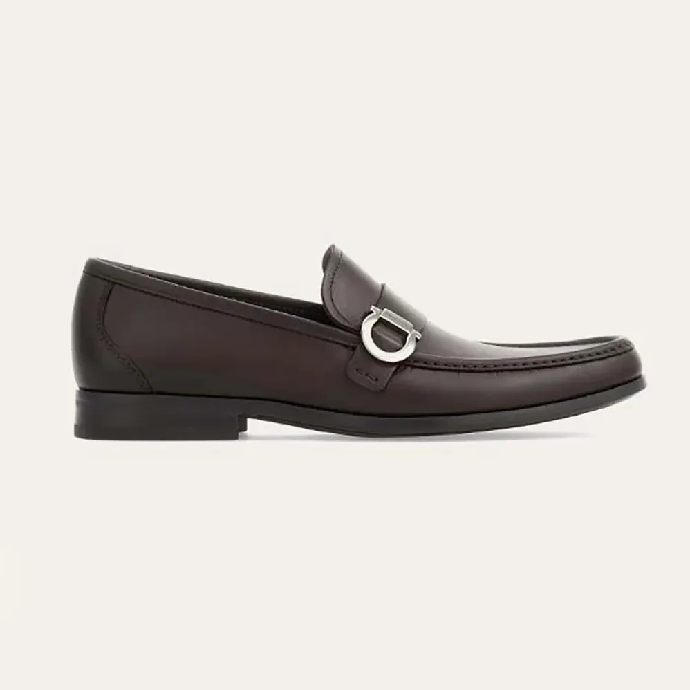 Salvatore Ferragamo Moccasin with Gancini Ornament for Men Salvatore Ferragamo Moccasin with Gancini Ornament for Men