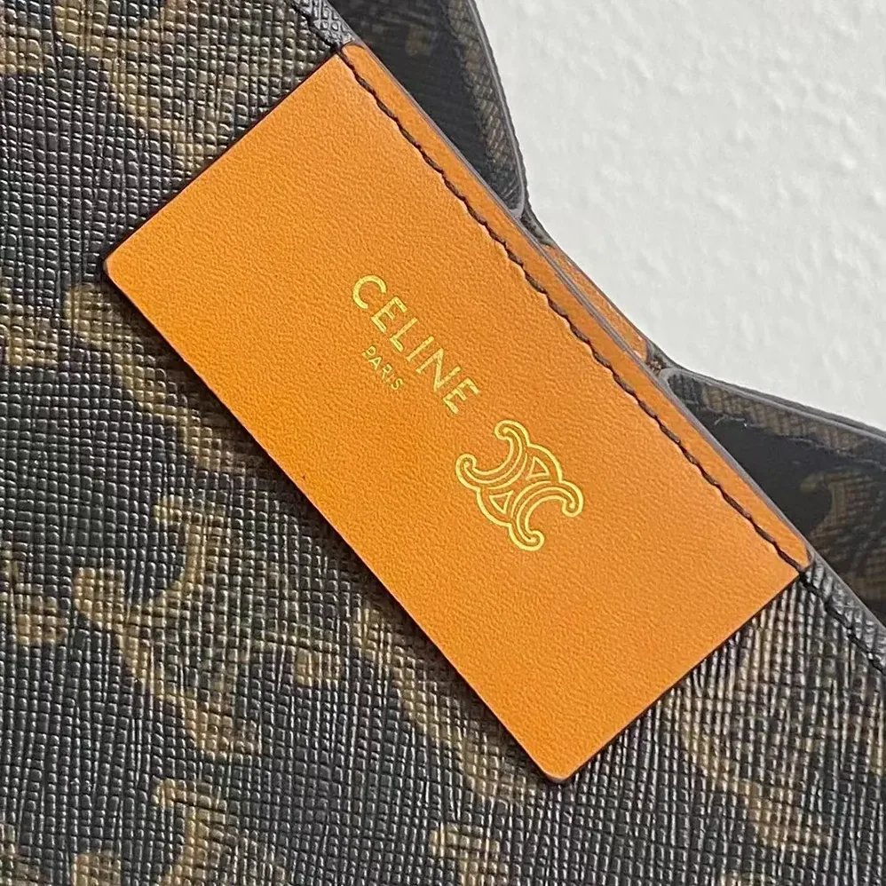 Celine Small Cube Bag In Triomphe Canvas And Natural Calfskin for Women