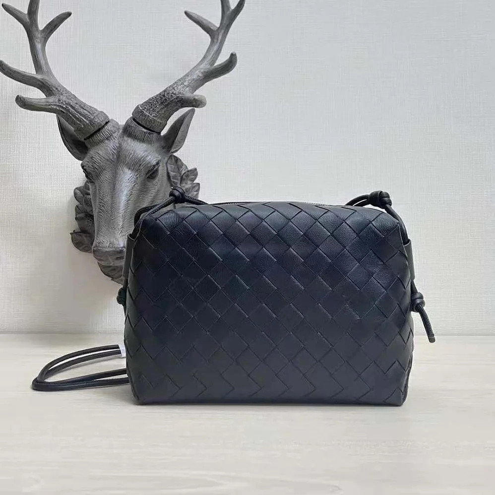 Bottega Veneta Loop Small Intrecciato Leather Cross-Body Bag for Women in Black Bottega Veneta Loop Small Intrecciato Leather Cross-Body Bag for Women in Black