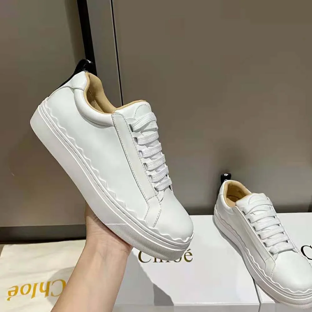 Chloe Lauren Sneaker in Smooth Calfskin for Women in White Chloe Lauren Sneaker in Smooth Calfskin for Women in White