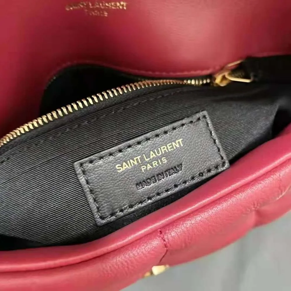 Saint Laurent YSL Puffer Small Bag in Quilted Lambskin for Women in Red Saint Laurent YSL Puffer Small Bag in Quilted Lambskin for Women in Red