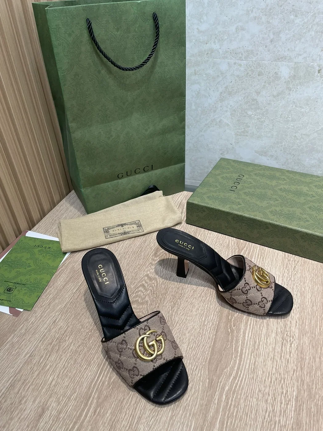 Gucci Double G Slide Sandal Chevron Matelasse Black GG Gucci Double G Slide Sandal Chevron Matelasse Black GG