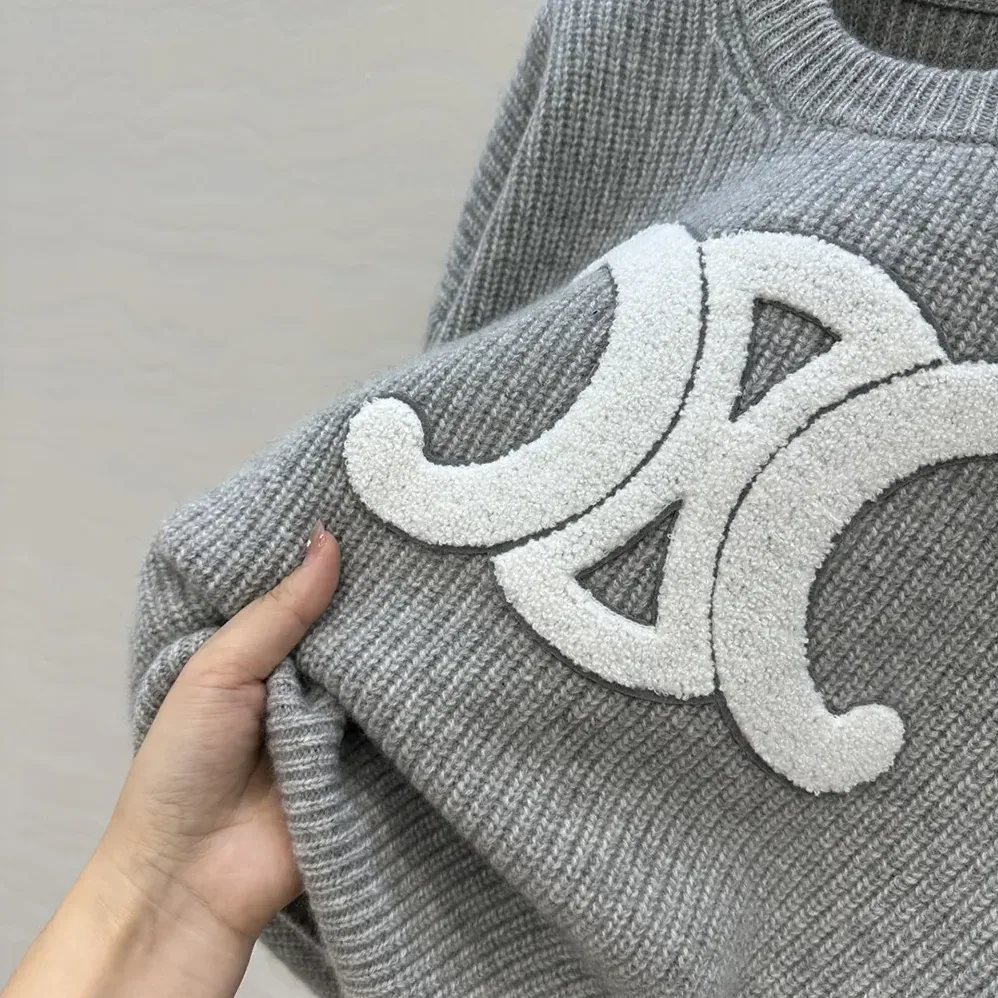 Celine Crew Neck Sweater In Ribbed Wool for Men