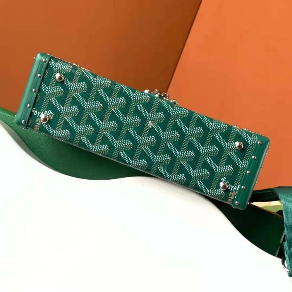 Goyard Cassette Trunk Bag in Goyardine Canvas & Clamecy Cowhide for Women in Green