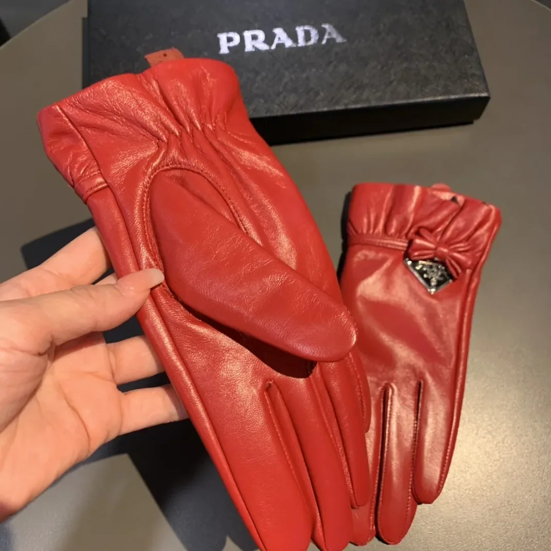 Prada Nappa Gloves In Red Prada Nappa Gloves In Red