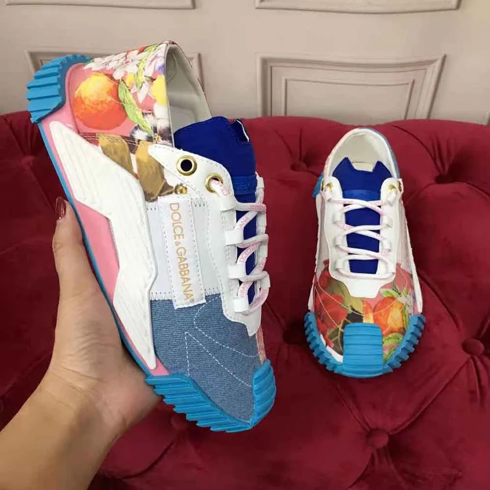 Dolce Gabbana D&G Patchwork Fabric NS1 Slip for Women in on Sneakers Dolce Gabbana D&G Patchwork Fabric NS1 Slip for Women in on Sneakers