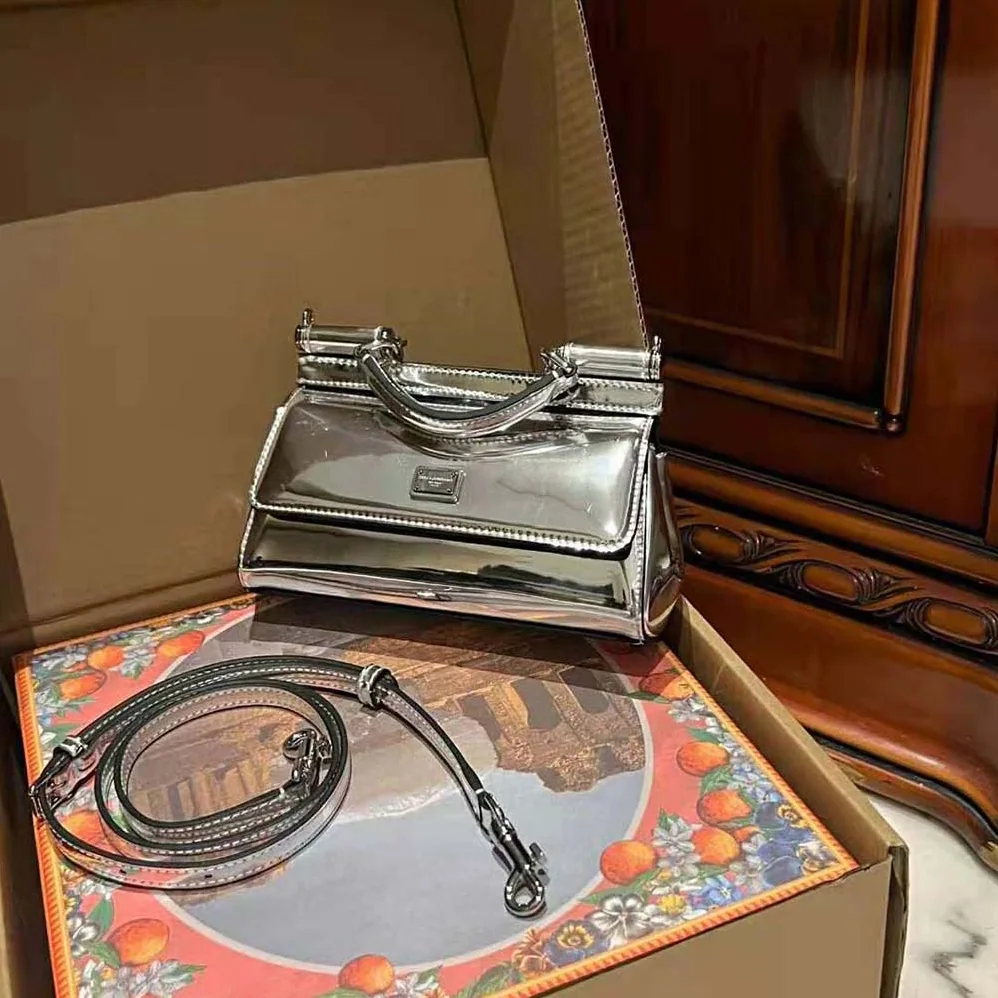 Dolce Gabbana D&G Small Sicily Handbag for Women in Silver