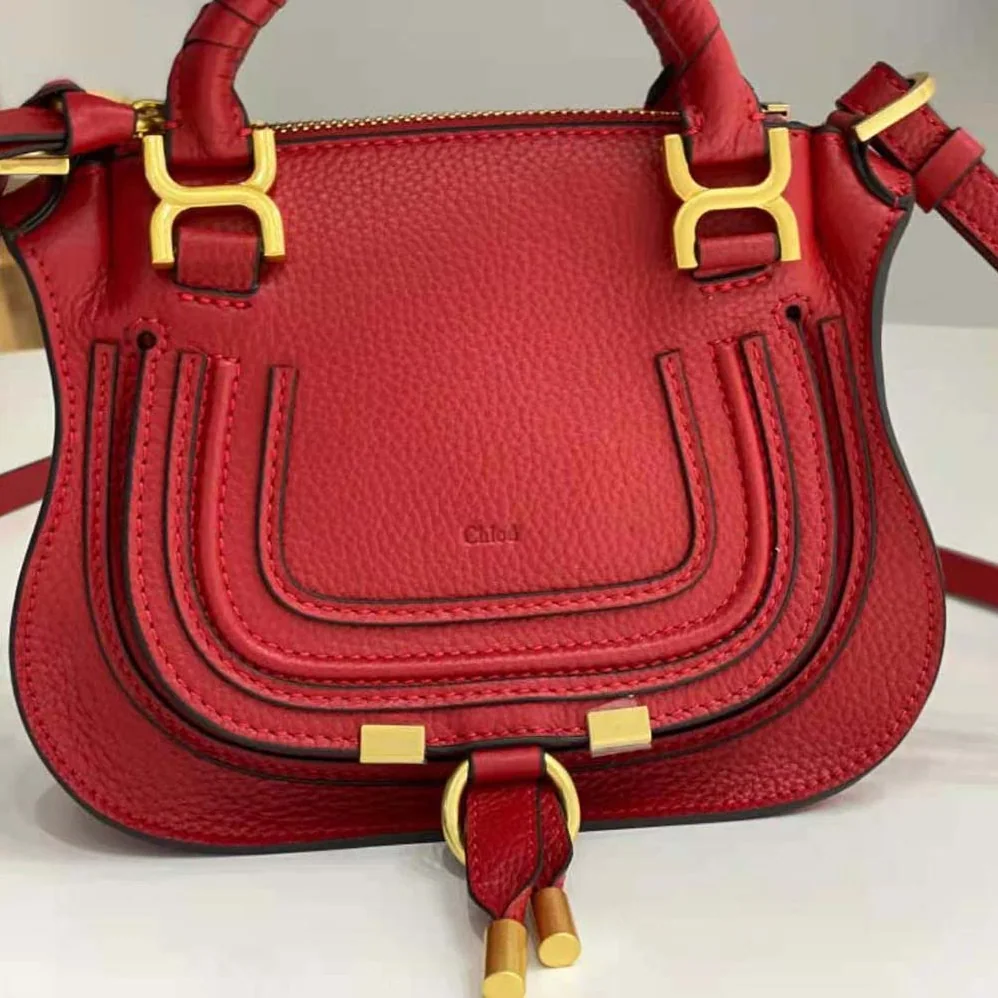 Chloe Marcie Mini Double Carry Bag for Women in Red Chloe Marcie Mini Double Carry Bag for Women in Red