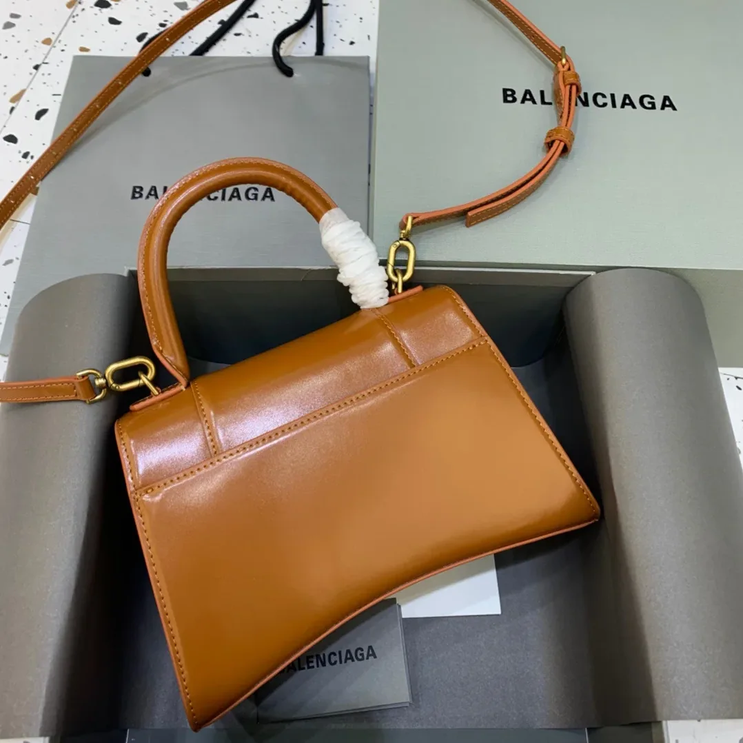 Balenciaga Hourglass Small Handbag In Brown