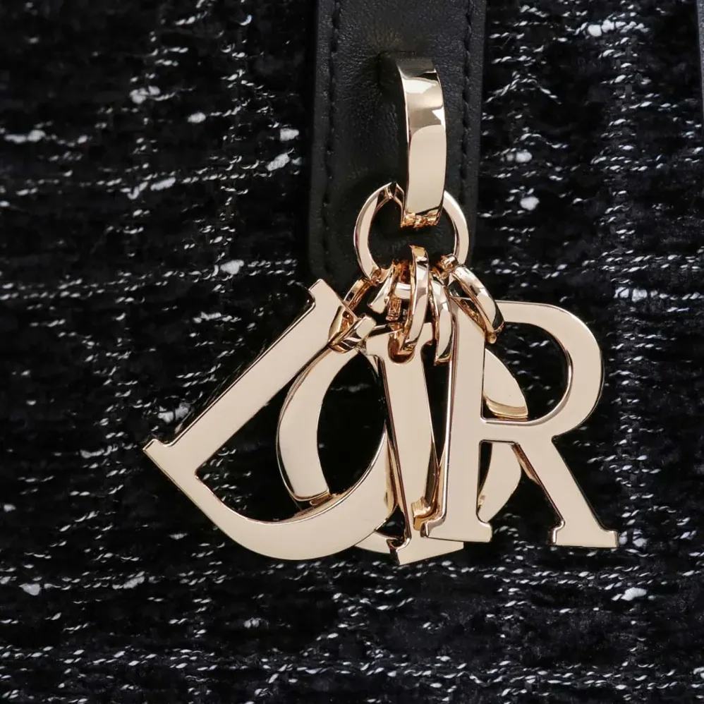 Dior Medium Dior Toujours Vertical Tote Bag Black Tweed with White Cannage Motif for Women Dior Medium Dior Toujours Vertical Tote Bag Black Tweed with White Cannage Motif for Women