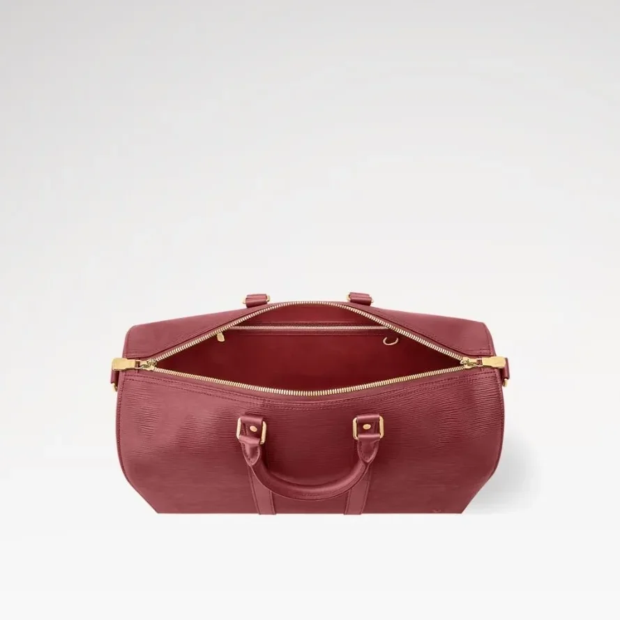 Louis Vuitton Keepall Bandouliere 45 Travel Bag in Bordeaux Gold Hardawre Louis Vuitton Keepall Bandouliere 45 Travel Bag in Bordeaux Gold Hardawre