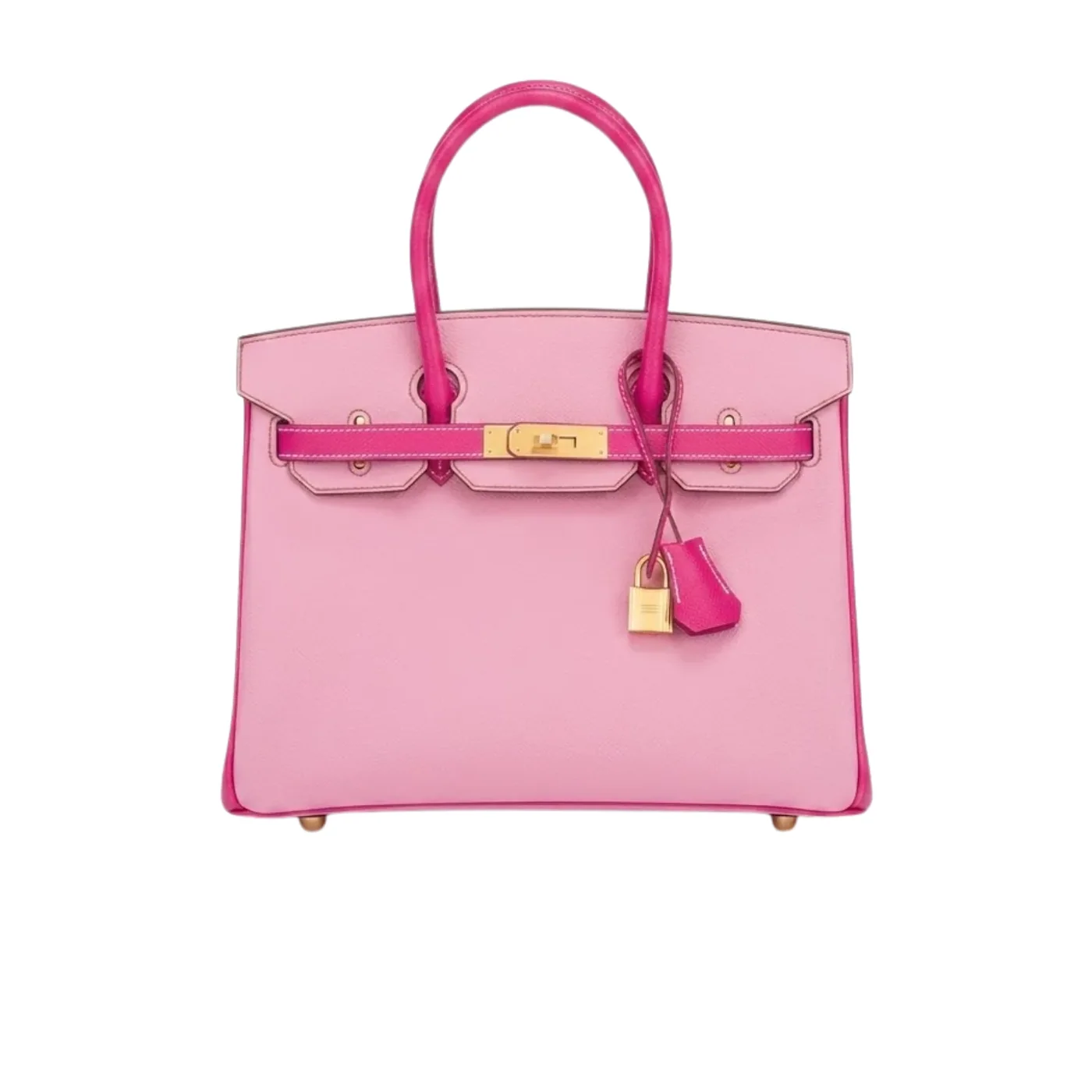 Hermes Horseshoe Stamp Birkin Top Handle Bag in Pink Gold Hardware Hermes Horseshoe Stamp Birkin Top Handle Bag in Pink Gold Hardware