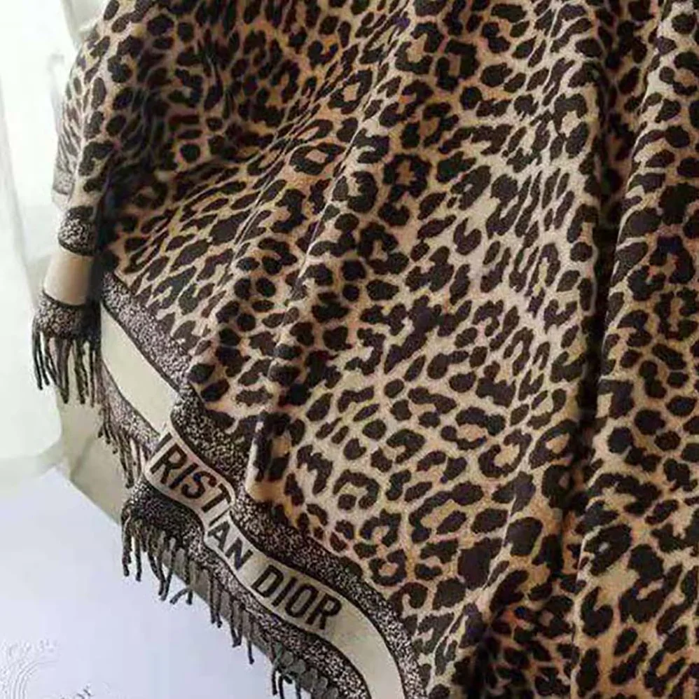 Dior Mizza Reversible Blanket Beige Multicolor Virgin Wool and Silk for Women Dior Mizza Reversible Blanket Beige Multicolor Virgin Wool and Silk for Women