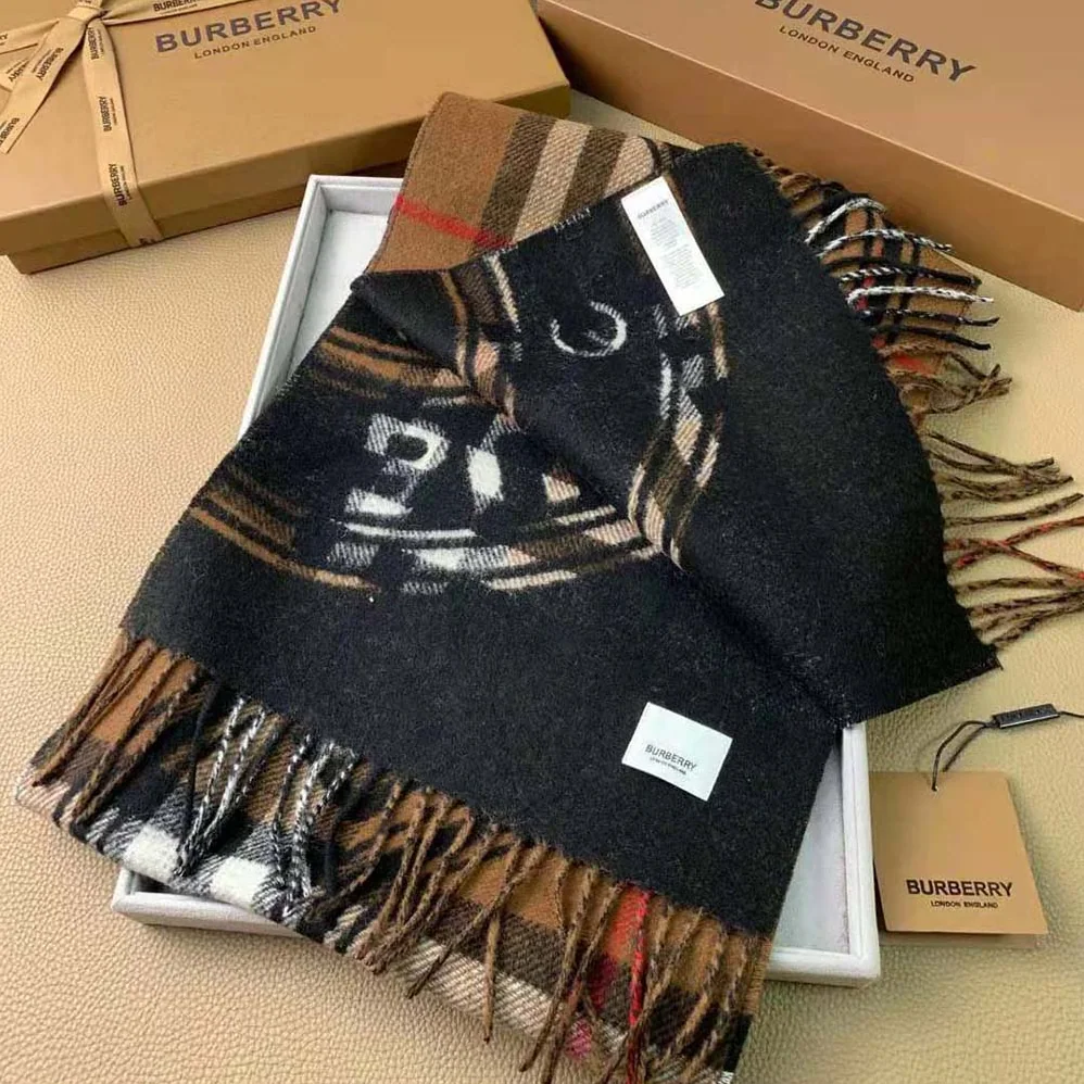 Burberry Montage Print Cashmere Scarf for Women in Brown