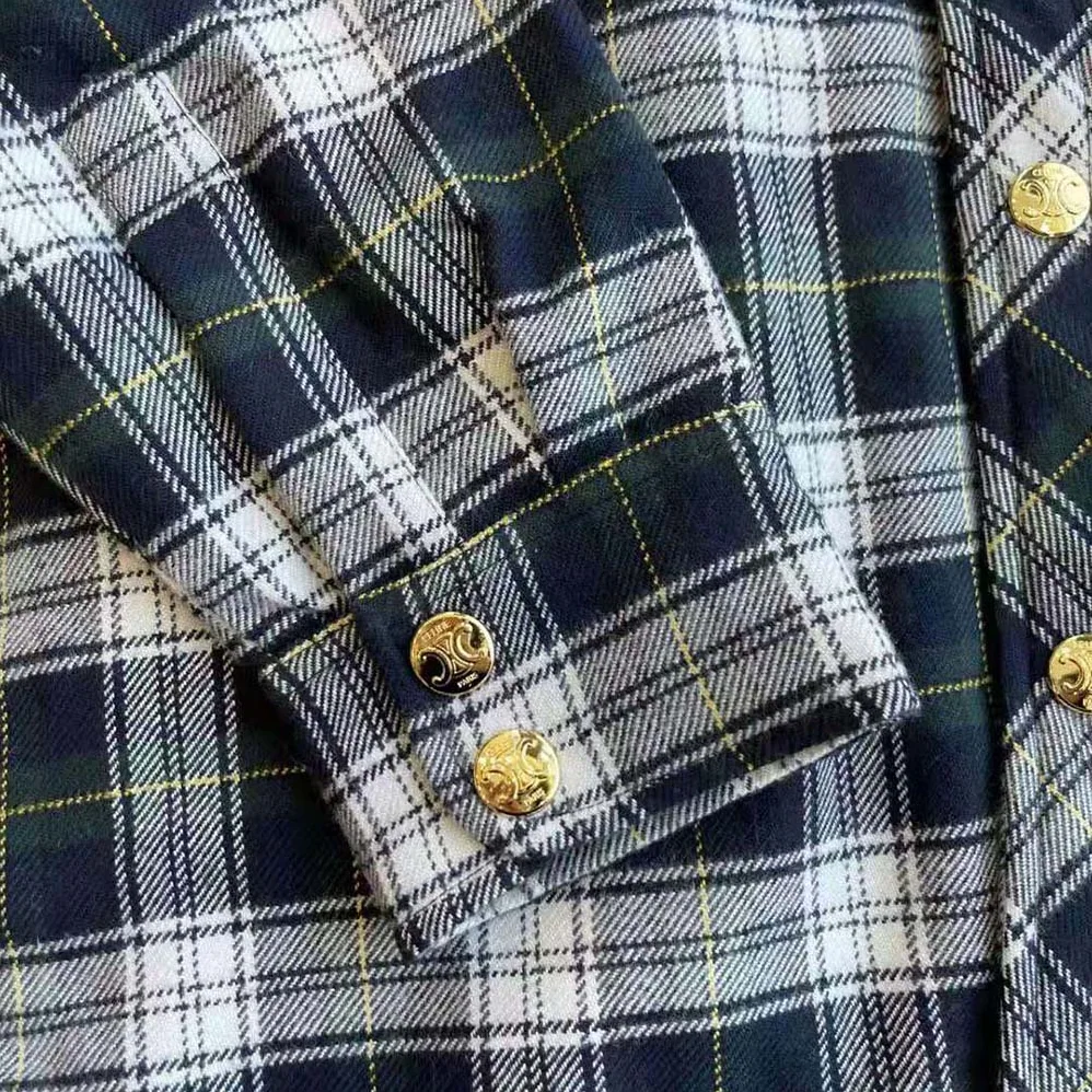 Celine Overshirt in Tartan Cashmere for Men