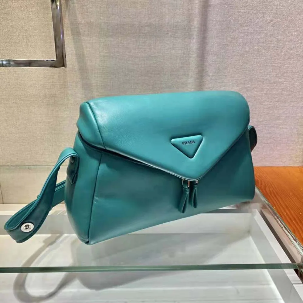 Prada Padded Nappa Leather Prada Signaux Bag for Women in Lime Prada Padded Nappa Leather Prada Signaux Bag for Women in Lime