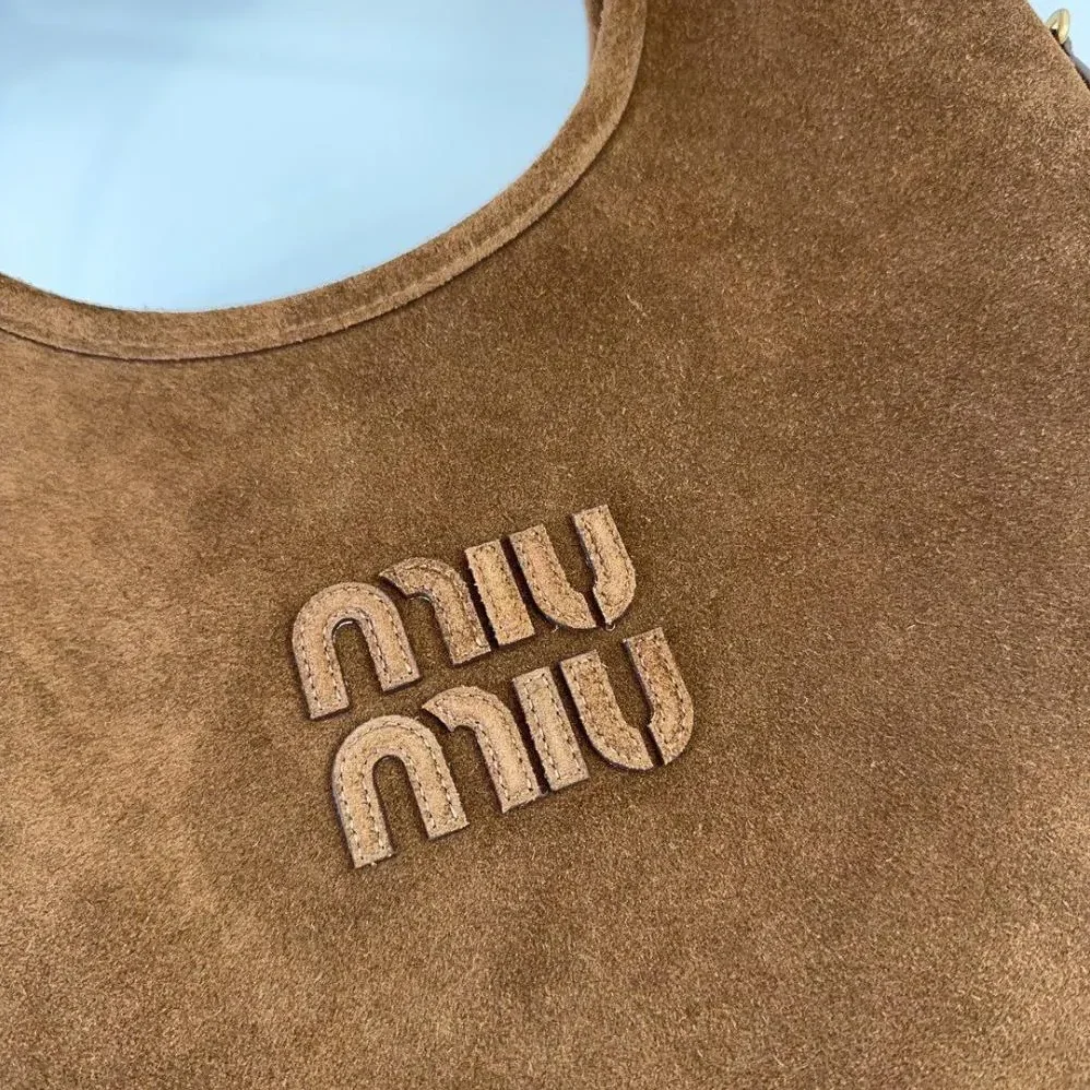 Miu Miu Ivy Suede Bag for Women in Dark Brown Miu Miu Ivy Suede Bag for Women in Dark Brown