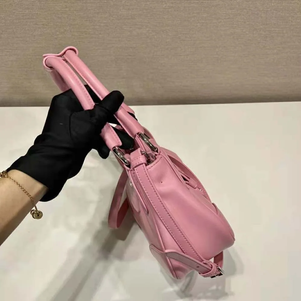 Prada Moon Re-Nylon and Leather Bag for Women in Pink Prada Moon Re-Nylon and Leather Bag for Women in Pink