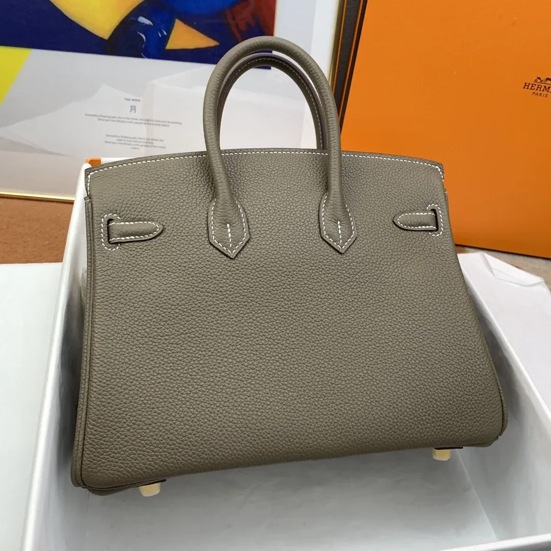 Hermes Birkin Top Handle Bag / Nata Swift Brown Gold Hardware