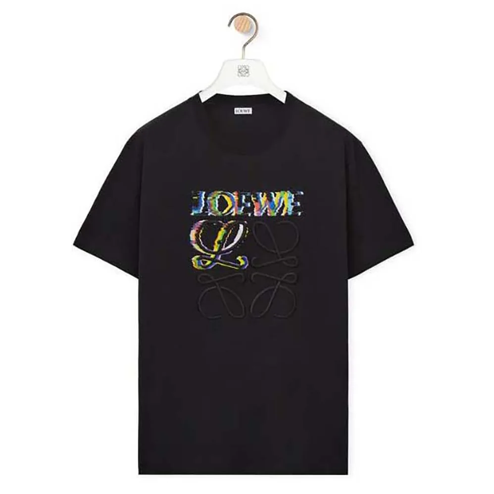 Loewe Glitch Anagram T-shirt in Cotton for Men in Black