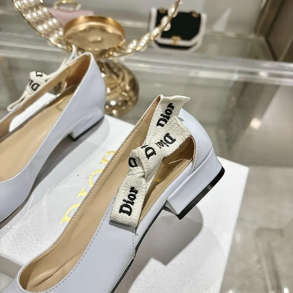 Dior J'Adior Ballet Flat Ice Lagoon Patent Calfskin for Women