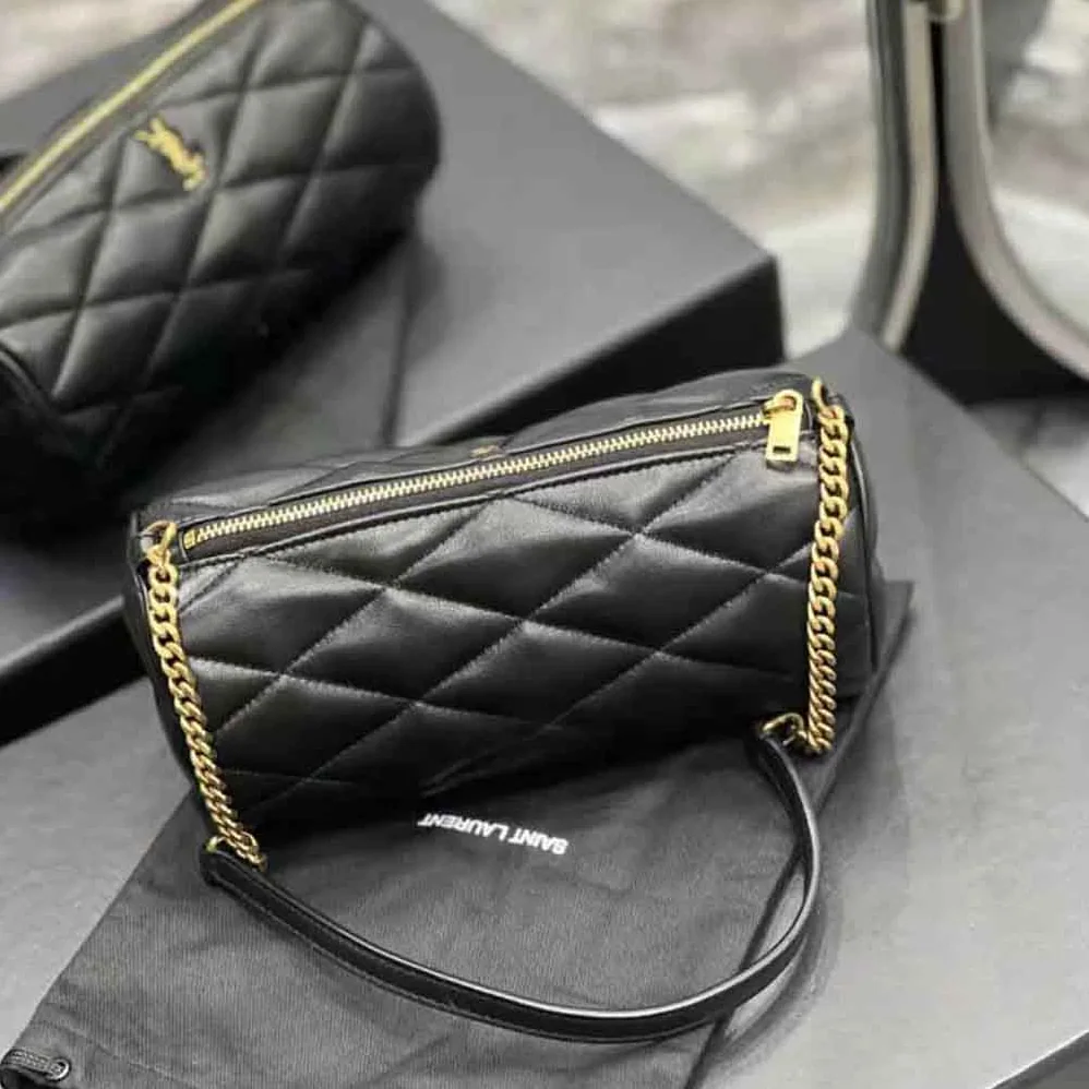 Saint Laurent YSL Sade Mini Tube Bag in Quilted Lambskin for Women in Black