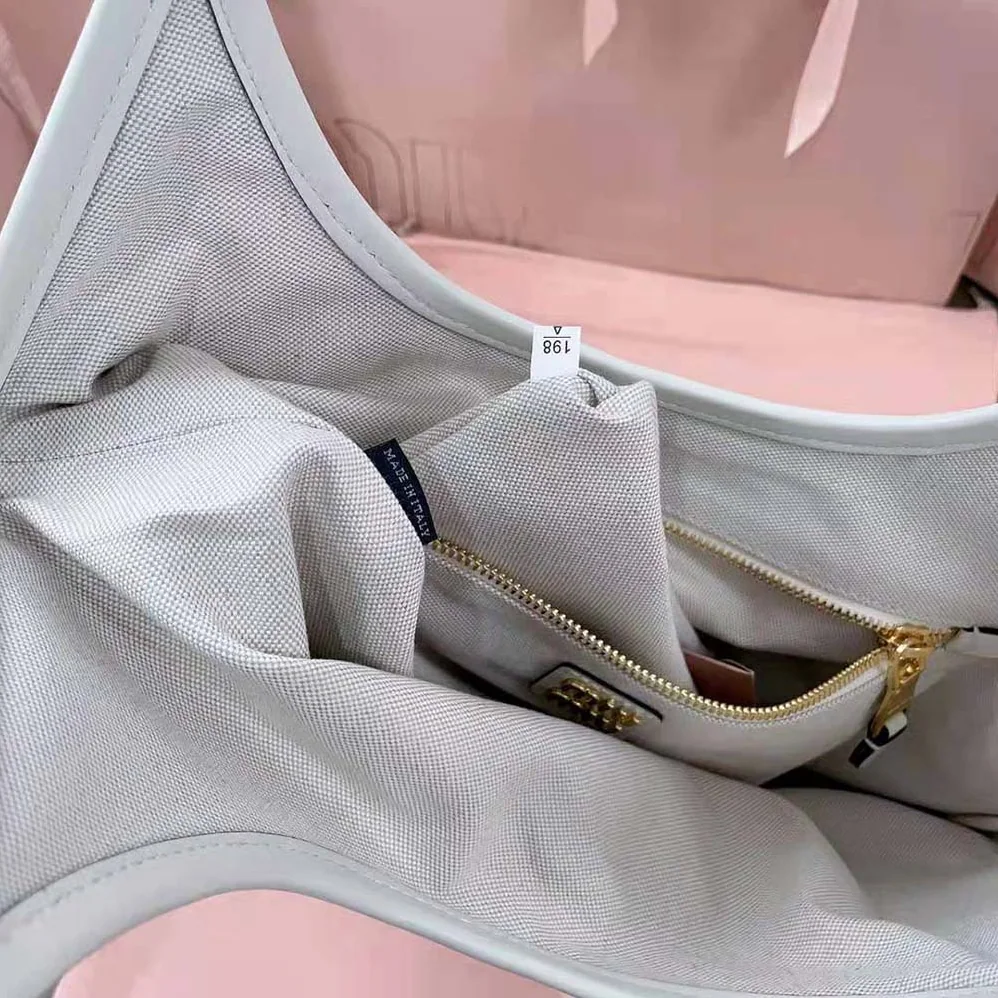 Miu Miu IVY Leather Bag with Leather Lettering Logo for Women in White