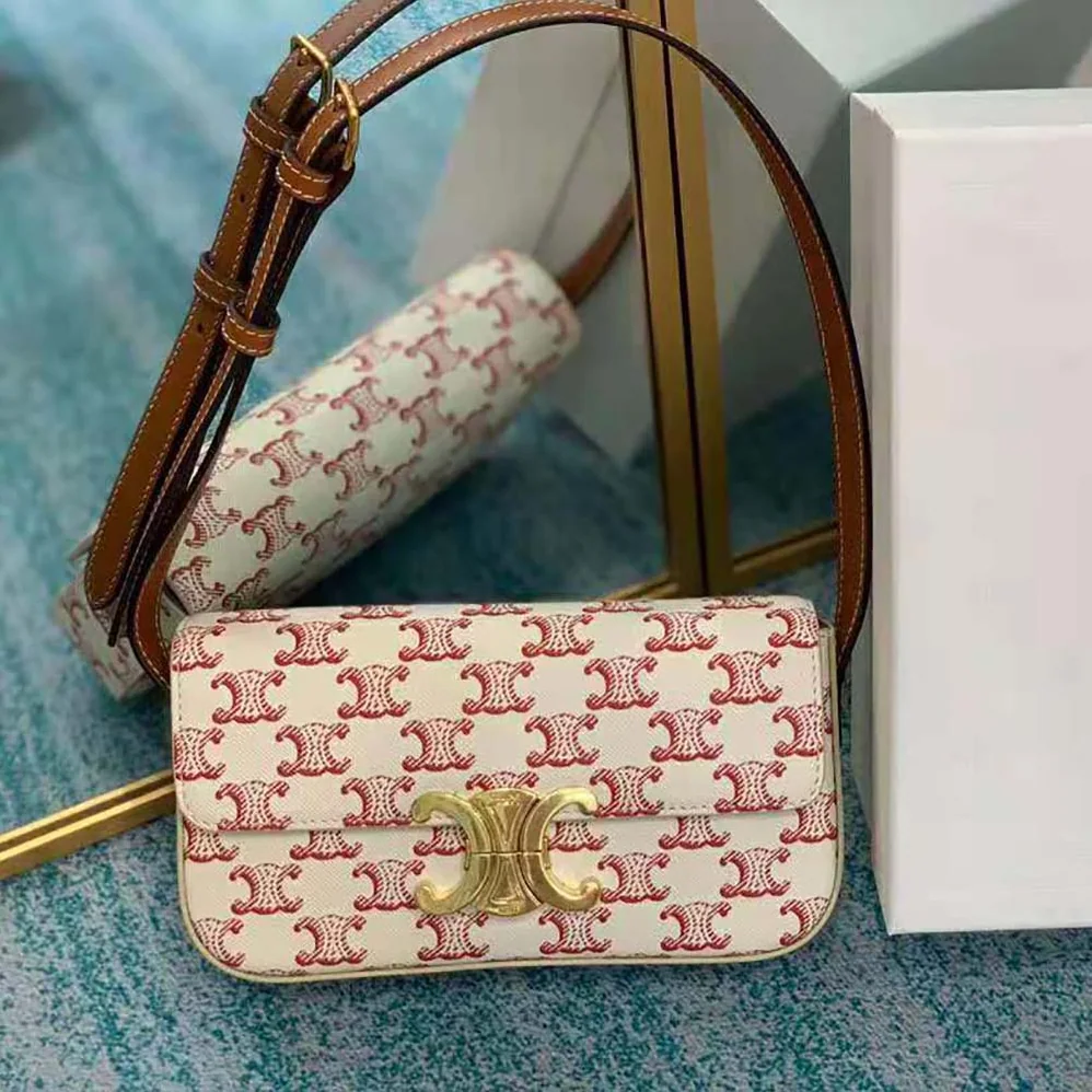 Celine Triomphe Shoulder Bag in Triomphe Canvas and Calfskin for Women Celine Triomphe Shoulder Bag in Triomphe Canvas and Calfskin for Women