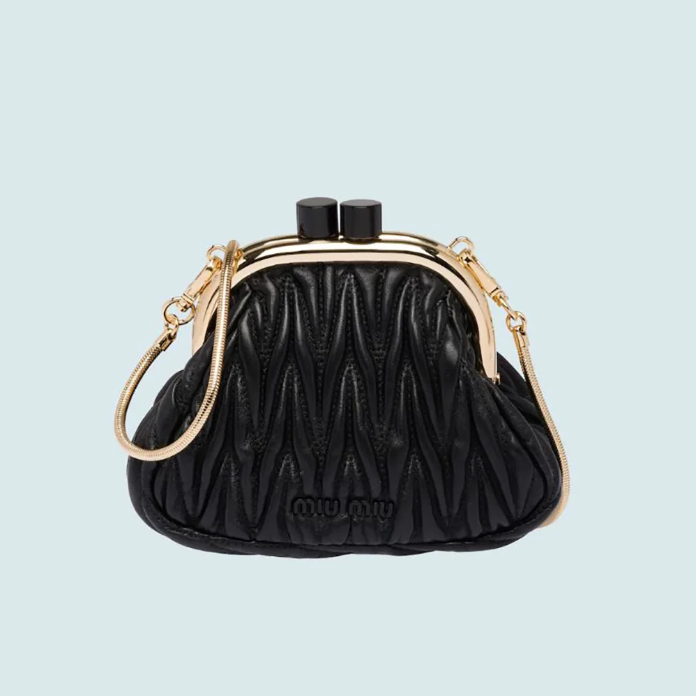 Miu Miu Miu Belle Nappa Leather Mini-Bag for Women in Black