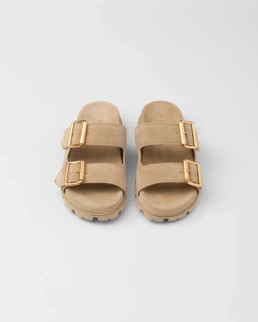 Prada Suede Strap Slides Beige 1XX692_054_F0379_F_020 Prada Suede Strap Slides Beige 1XX692_054_F0379_F_020