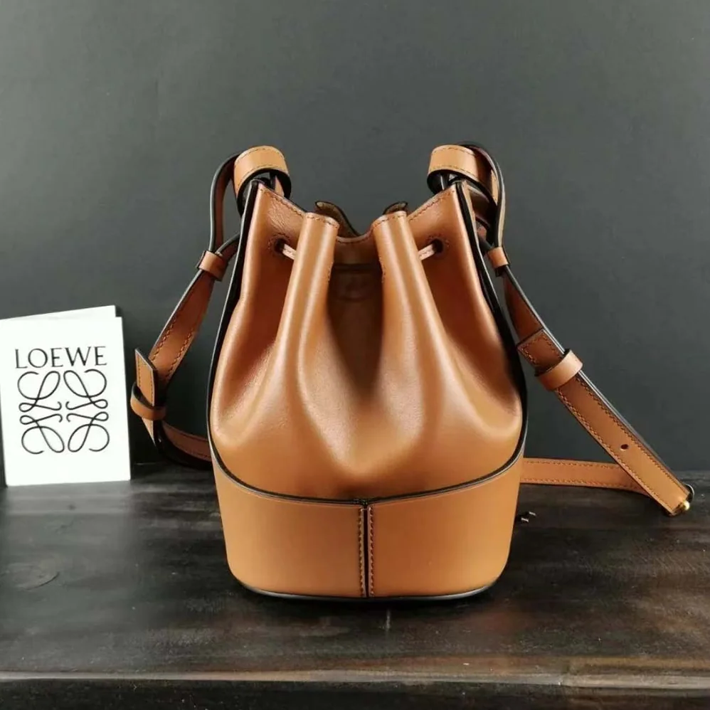 Loewe Mini Nano Balloon Bag in Nappa and Calfskin for Women in Brown