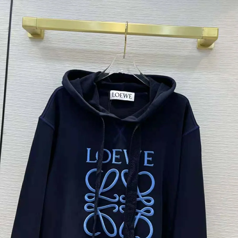 Loewe Anagram Hoodie in Cotton for Women in Navy
