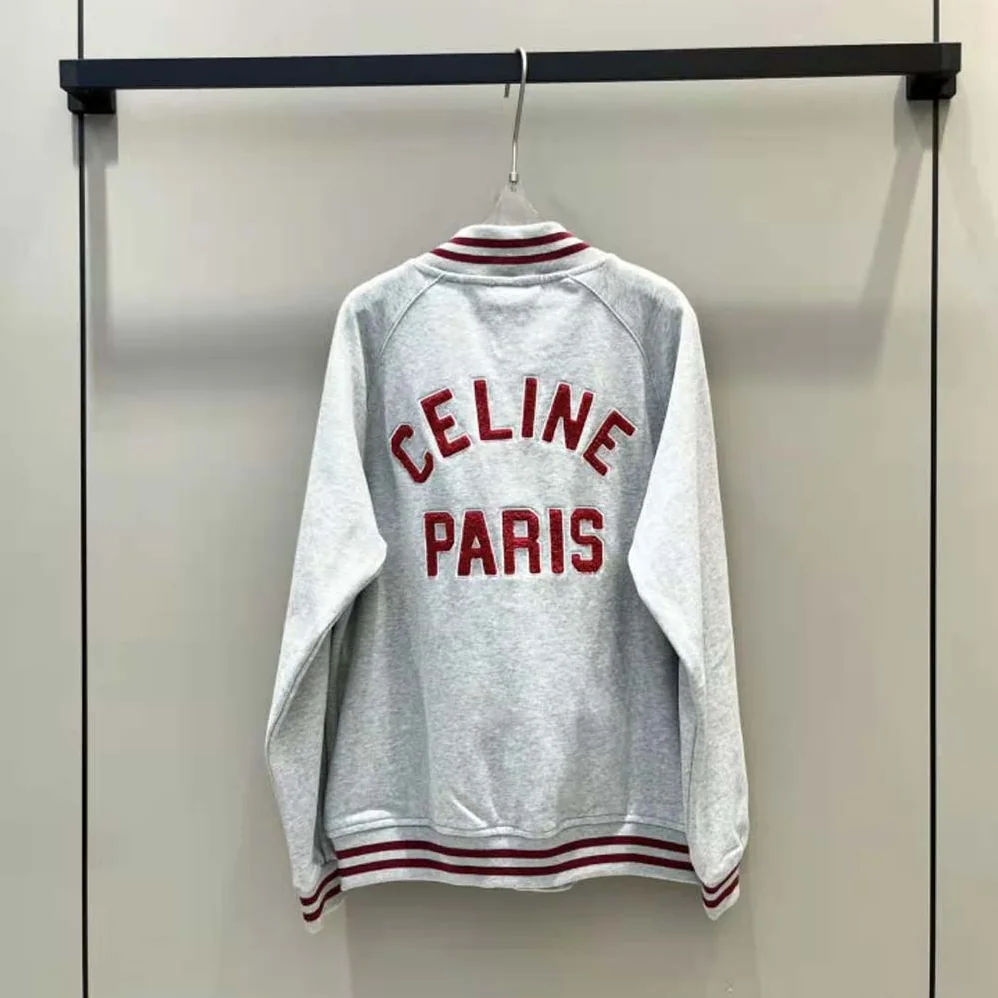 Celine Teddy College Jacket in Cotton Fleece for Women Celine Teddy College Jacket in Cotton Fleece for Women