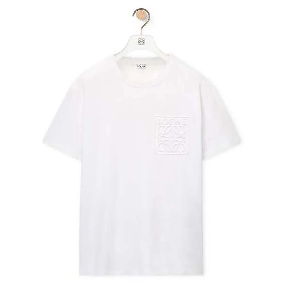 Loewe Debossed Anagram T-shirt in Cotton for Men in White Loewe Debossed Anagram T-shirt in Cotton for Men in White