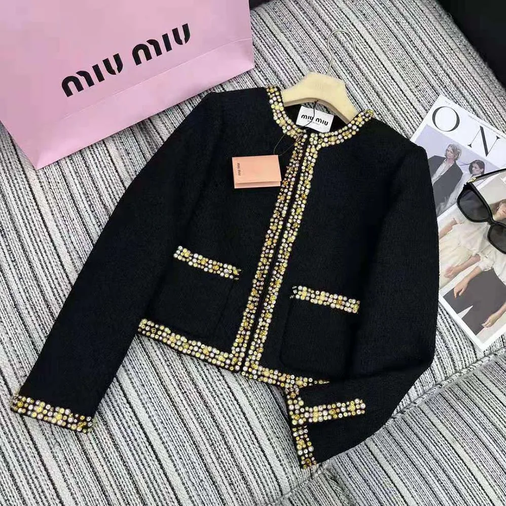 Miu Miu Single-breasted Tweed Jacket-MH1898_139N_F0002 for Women Miu Miu Single-breasted Tweed Jacket-MH1898_139N_F0002 for Women