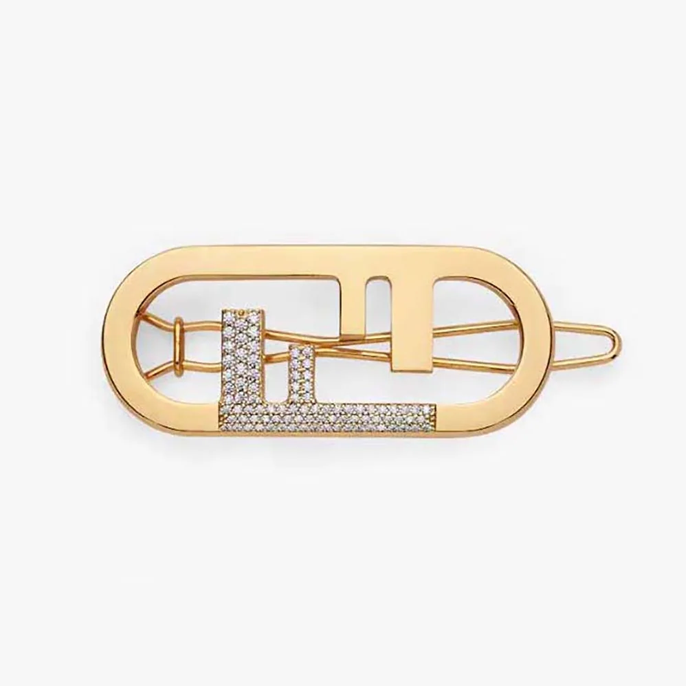 Fendi O'Lock Hair Clip Gold for Women in Coloured Fendi O'Lock Hair Clip Gold for Women in Coloured