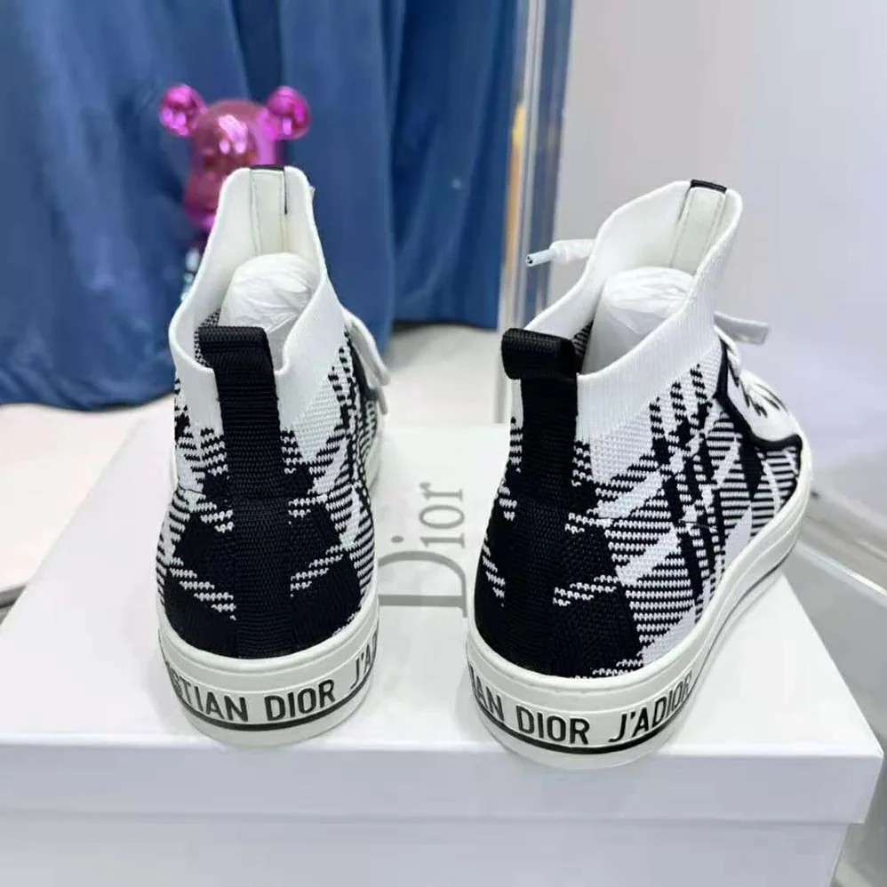 Dior Walk'N'Dior Sneaker Black and White Check'n'Dior Technical Mesh for Women
