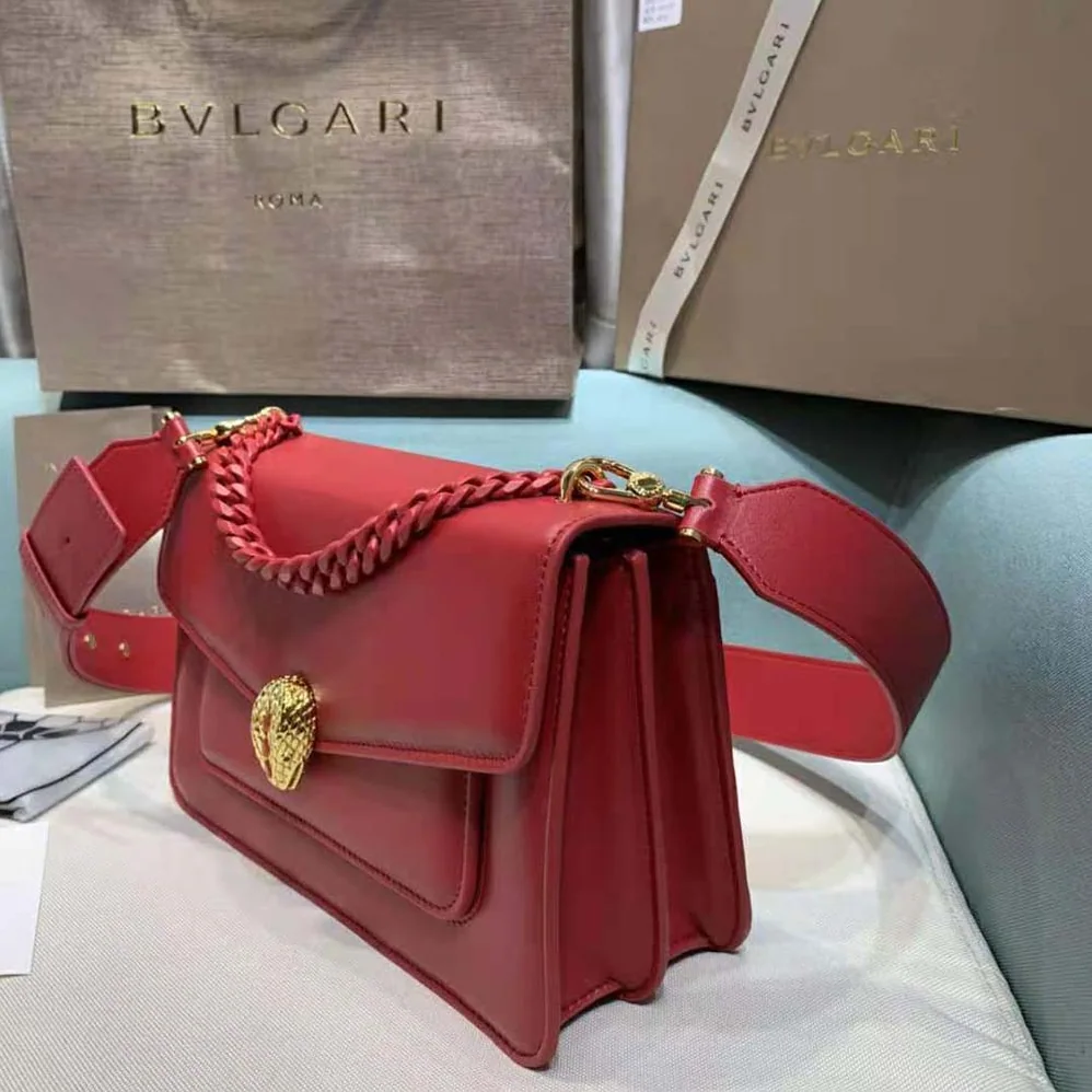 Bvlgari Serpenti Forever Crossbody Bag in Nappa Leather for Women in Red