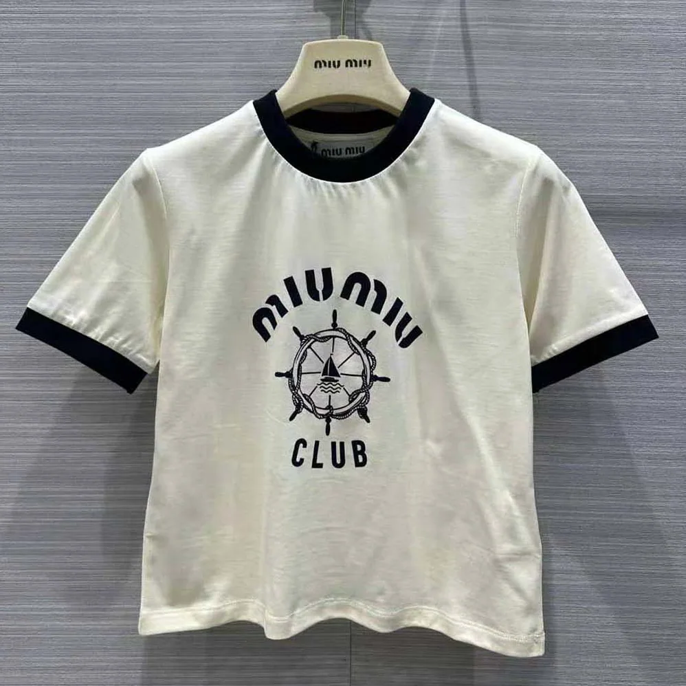 Miu Miu Print Jersey T for Women in shirt with Print Logo Miu Miu Print Jersey T for Women in shirt with Print Logo