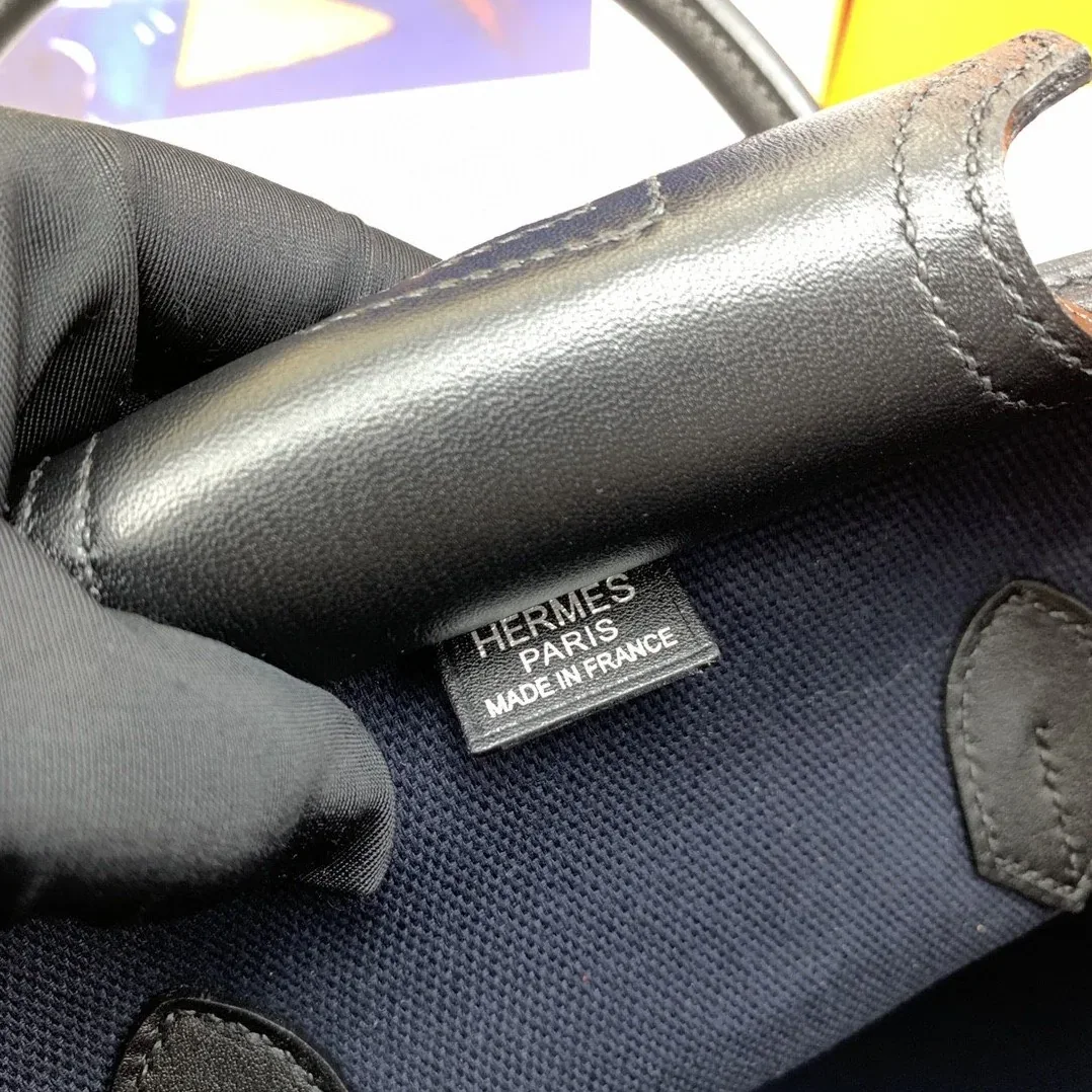 Hermes Birkin Cargo 35 Top Handle Bag in Navy Blue Silver Hardware Hermes Birkin Cargo 35 Top Handle Bag in Navy Blue Silver Hardware