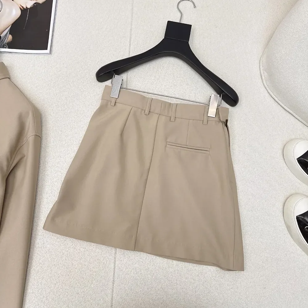 Loewe Draped Skirt in Cotton and Silk for Women in Khaki Brown Loewe Draped Skirt in Cotton and Silk for Women in Khaki Brown