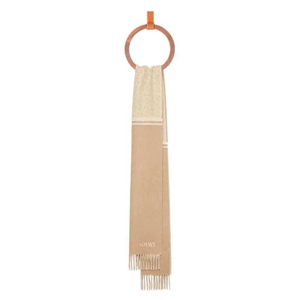 Loewe Scarf in Wool and Cashmere for Unisex in Brown Loewe Scarf in Wool and Cashmere for Unisex in Brown